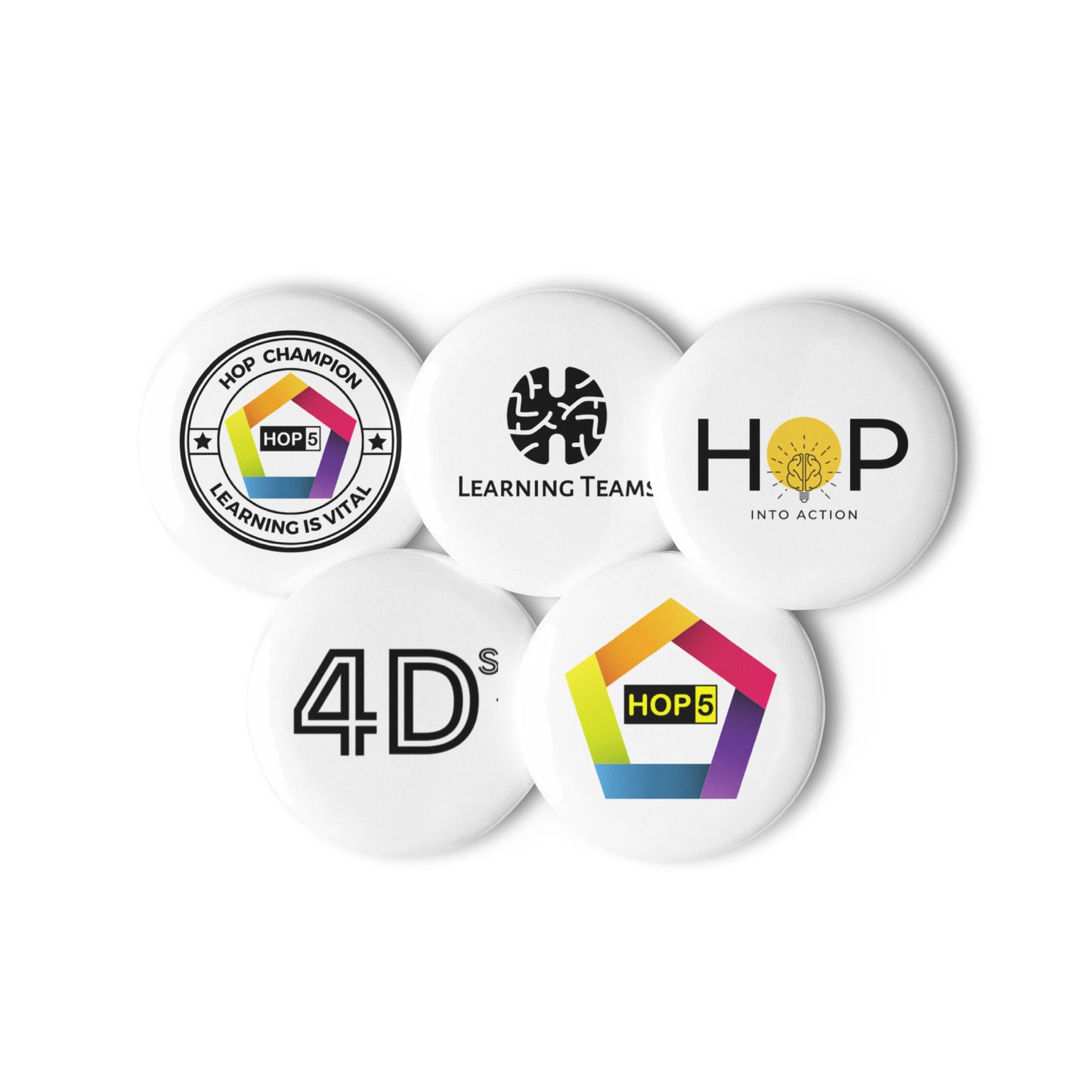 Set of HOP Pin Buttons, these are more than a fashion statement—they are a beacon, signaling a shift from blame to understanding, from rigidity to adaptability. Item No. 366-88